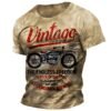 Distressed Graphic Crew Neck Short Sleeve 3D Print Vintage Fashion Tee