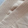 Stand Collar Ribbed Knit Wool Sweater Beige Striped Knitwear