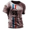 Distressed Graphic Crew Neck Short Sleeve 3D Print Vintage Fashion Tee