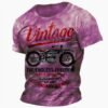 Distressed Graphic Crew Neck Short Sleeve 3D Print Vintage Fashion Tee