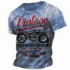 Distressed Graphic Crew Neck Short Sleeve 3D Print Vintage Fashion Tee