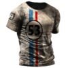 Distressed Graphic Crew Neck Short Sleeve 3D Print Vintage Fashion Tee