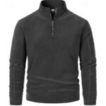 64C8247B-93D3-FC39-C11A-D5E5F57F1B8C Quarter Zip Sweatshirt with Standing Collar