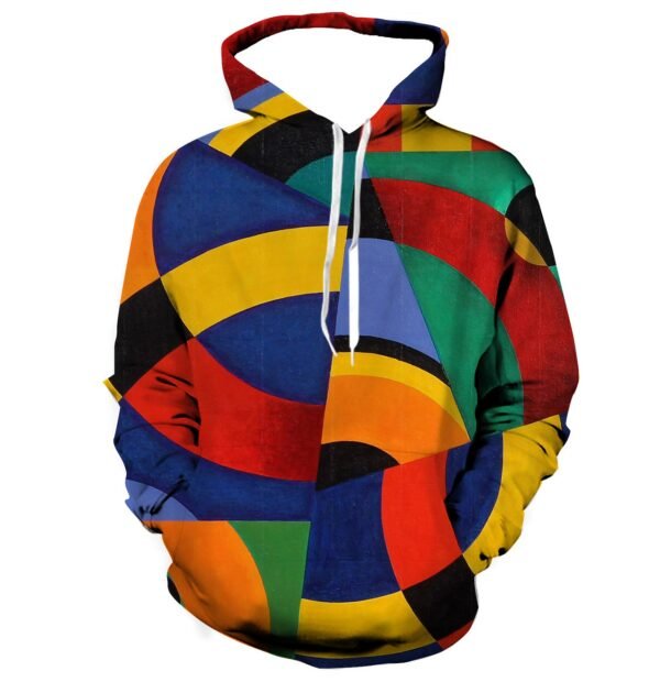 Color Block Graphic Pullover Hoodie