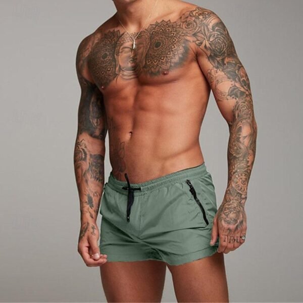 8F356D12-94D6-B8B3-AAC8-56406339F678 Swim Shorts with Plaid Pattern, Quick Dry, Beach Ready