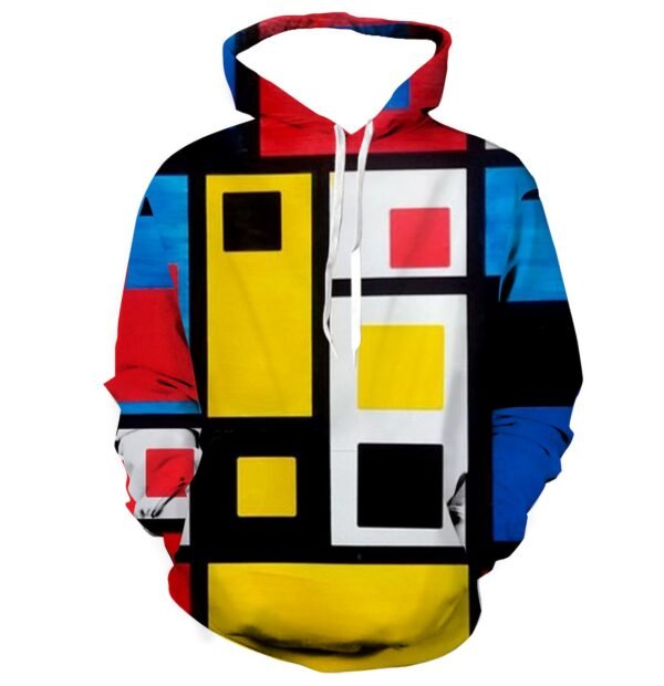 Color Block Graphic Pullover Hoodie