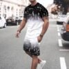 Optical Illusion Clouds 3D Print Short Sleeve Casual Tee