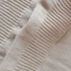 Stand Collar Ribbed Knit Wool Sweater Beige Striped Knitwear