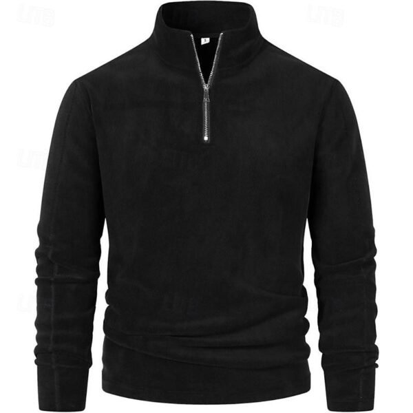 Quarter Zip Sweatshirt with Standing Collar