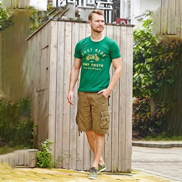 Cargo Shorts with Multi-Pocket, Knee-Length Design