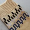 Stand Collar Ribbed Knit Wool Sweater Beige Striped Knitwear