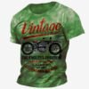 Distressed Graphic Crew Neck Short Sleeve 3D Print Vintage Fashion Tee